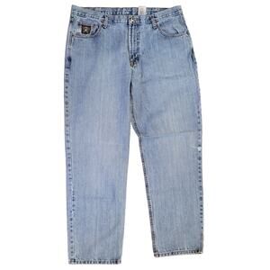 Cinch Black Label Men's Denim Jeans Size 38Wx32L Relaxed Fit slightly Distressed